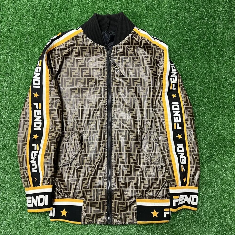 Fendi x FILA Reversible Black Monogrammed Jacket sz 40